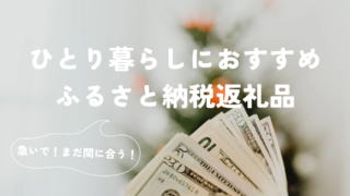 【まだ間に合う！ふるさと納税】ひとり暮らしの方へおすすめしたい返礼品