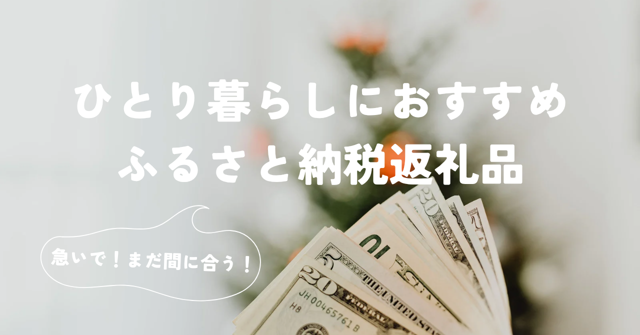 【まだ間に合う！ふるさと納税】ひとり暮らしの方へおすすめしたい返礼品